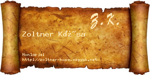 Zoltner Kósa névjegykártya